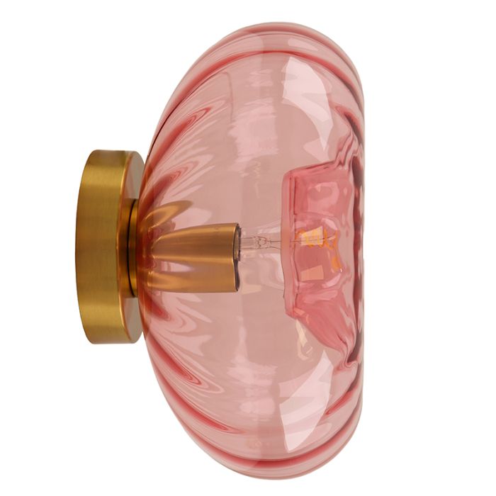Retro wandlamp roze, Diane, met schakelaar