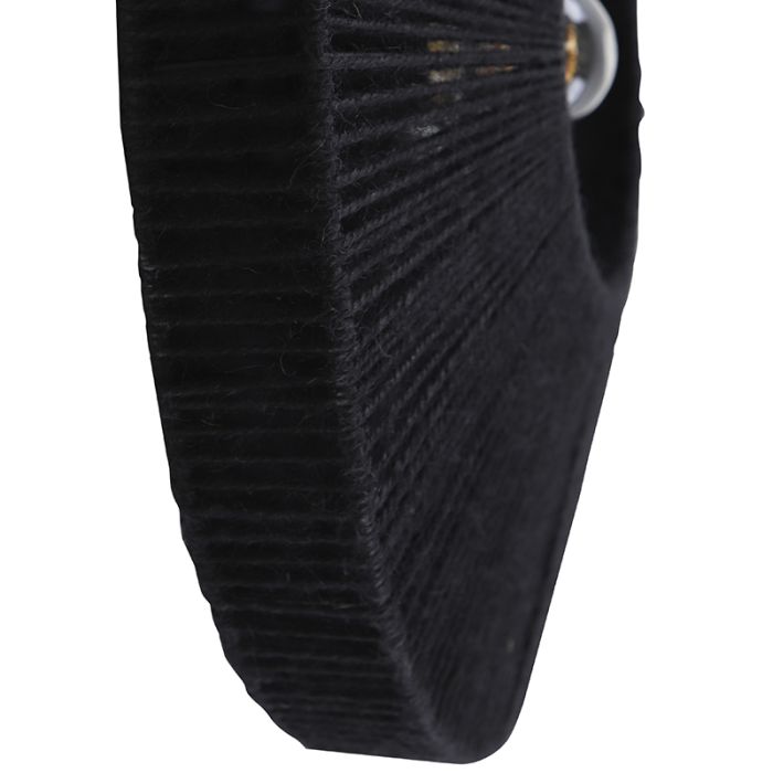 Landelijke wandlamp zwart, Sanny, met schakelaar