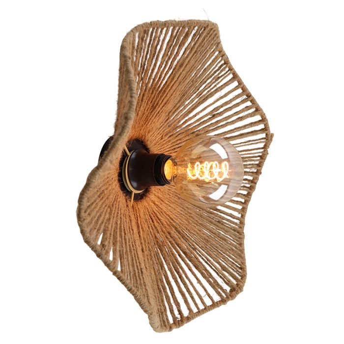 Landelijke wandlamp bruin, Annelot, met schakelaar