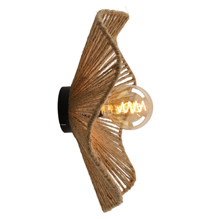 Landelijke wandlamp bruin, Annelot, met schakelaar