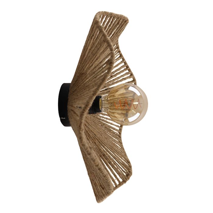 Landelijke wandlamp bruin, Annelot, met schakelaar