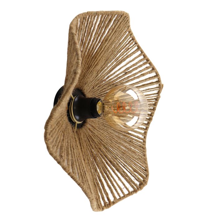 Landelijke wandlamp bruin, Annelot, met schakelaar