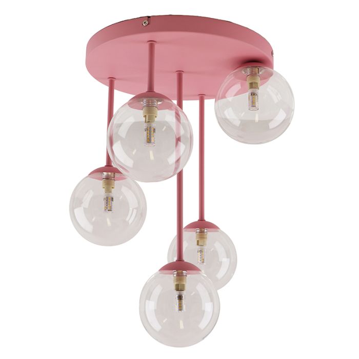 Design plafondlamp roze, Stacy