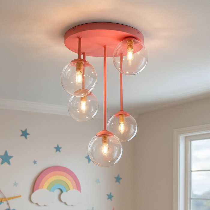 Design plafondlamp roze, Stacy