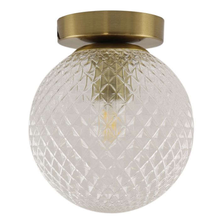 Retro plafondlamp transparant, Johnson