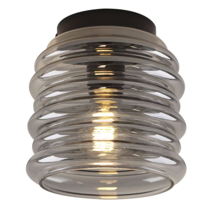 Glazen plafondlamp grijs, Karen