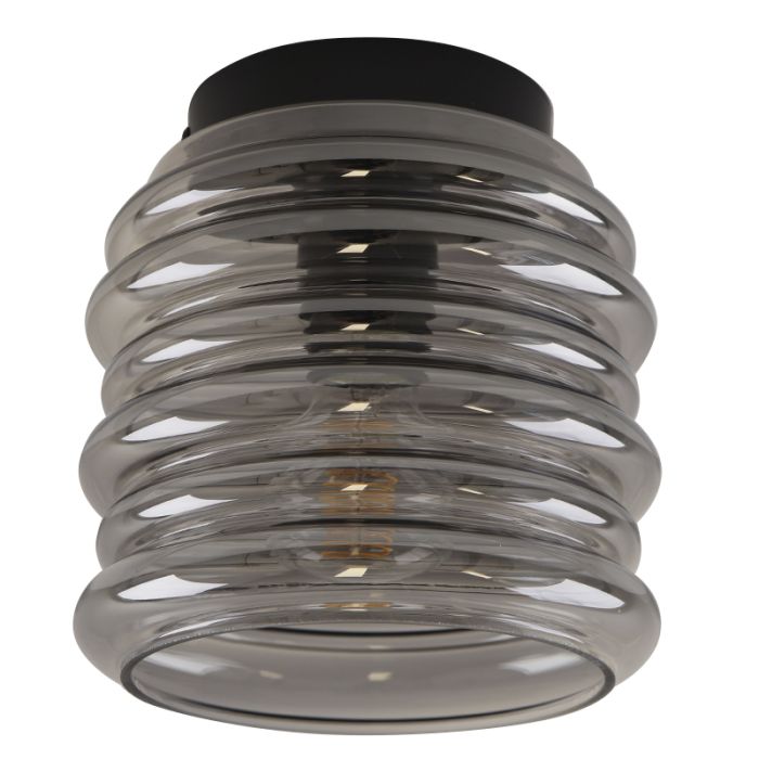 Glazen plafondlamp grijs, Karen