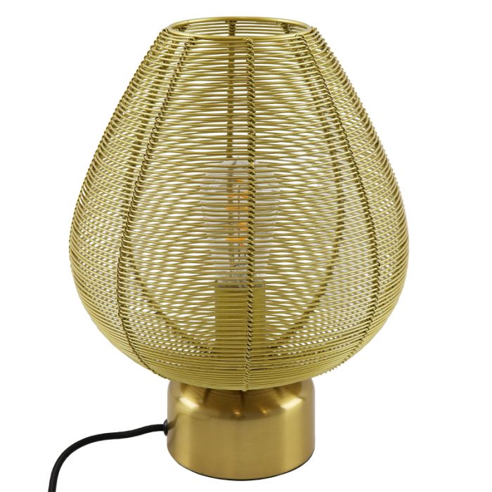 Moderne tafellamp messing, Lesly, met schakelaar