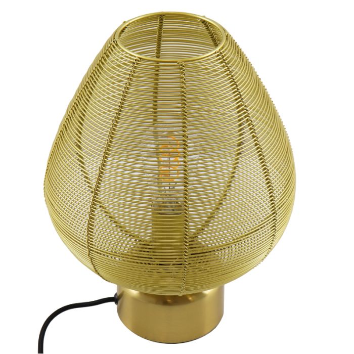 Moderne tafellamp messing, Lesly, met schakelaar