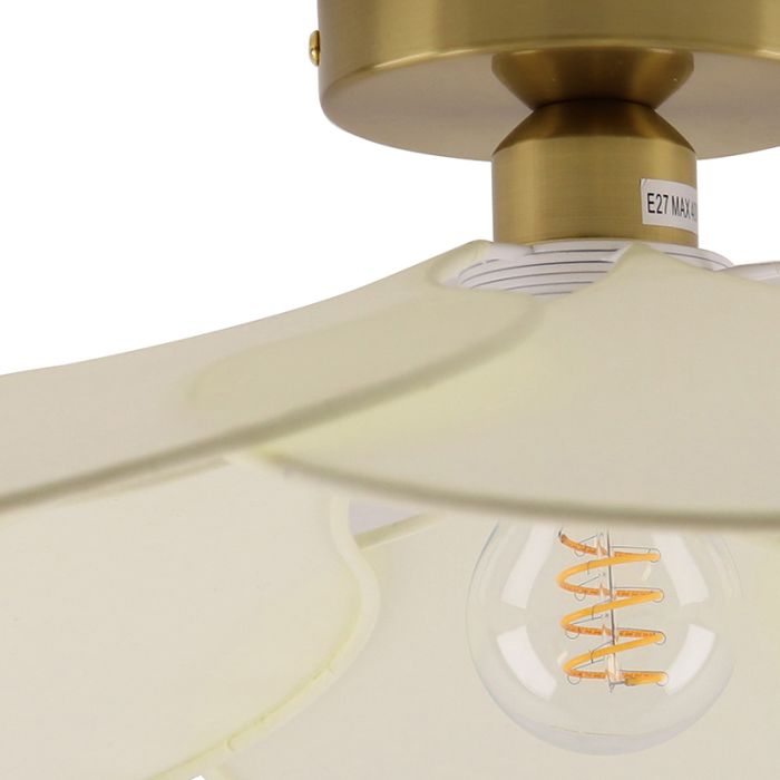 Landelijke plafondlamp crème, Nena