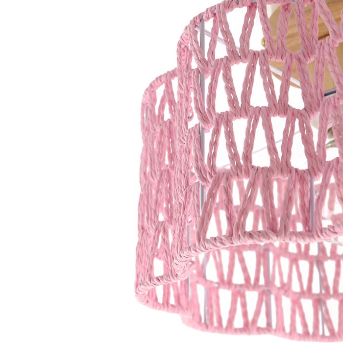 Papieren plafondlamp roze, Mickey