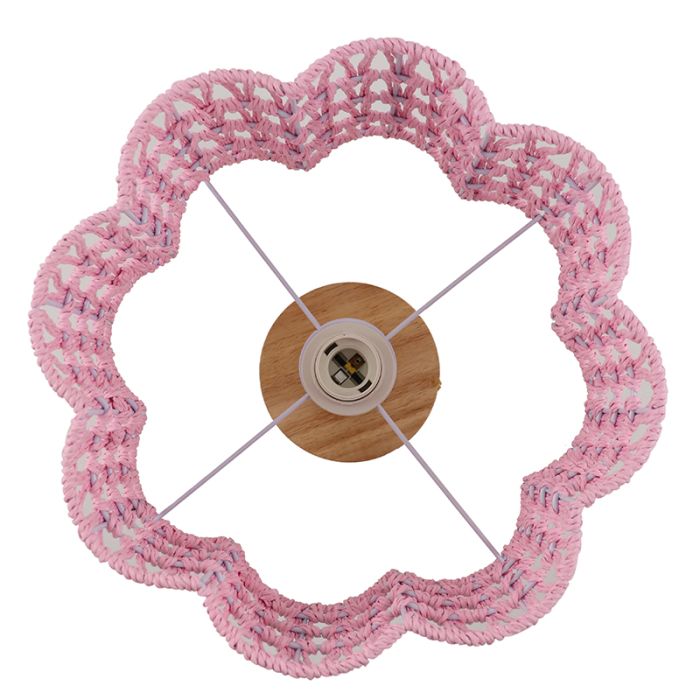 Papieren plafondlamp roze, Mickey