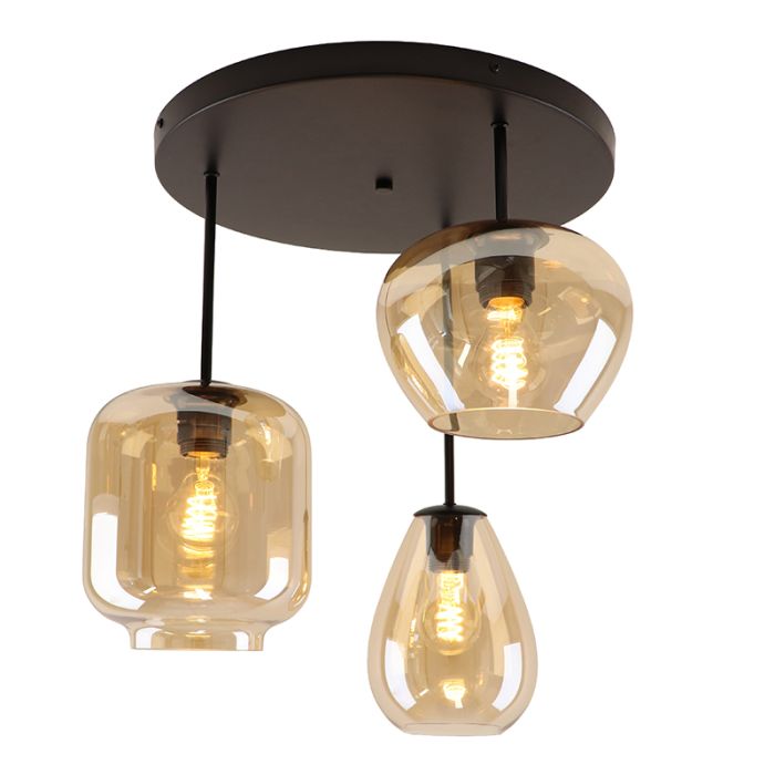 Moderne plafondlamp amber, Caia