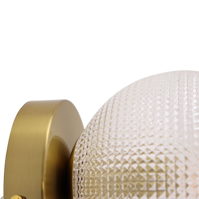 Retro wandlamp transparant, Johnson, met trekschakelaar