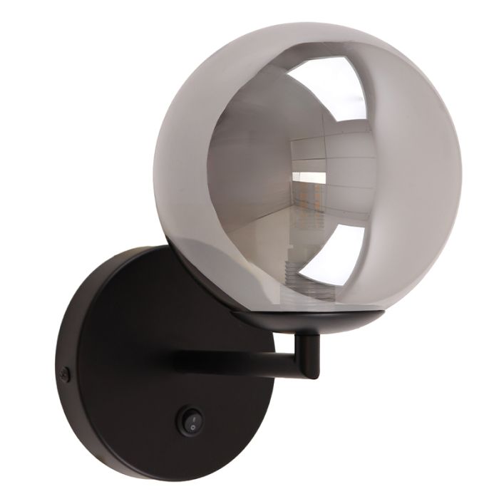 Design wandlamp grijs, Remo, met schakelaar