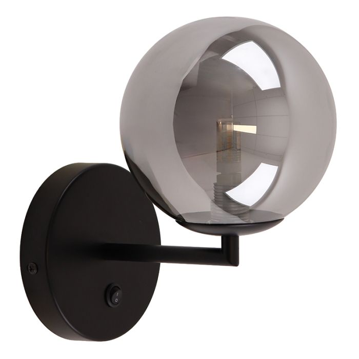Design wandlamp grijs, Remo, met schakelaar