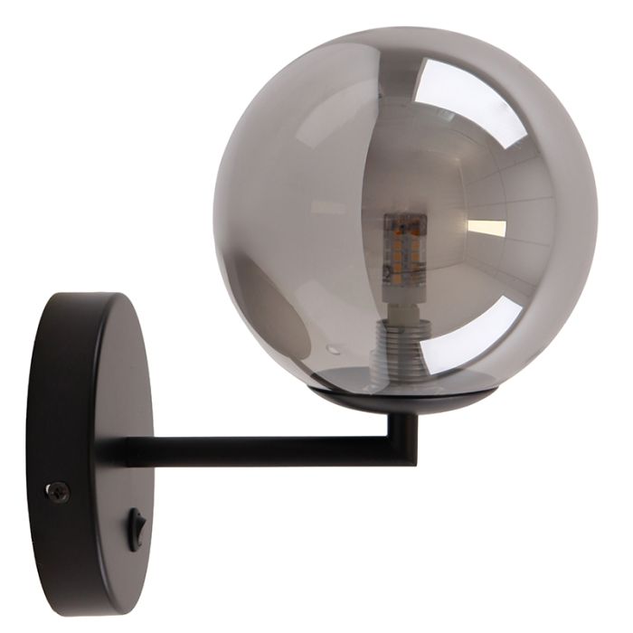 Design wandlamp grijs, Remo, met schakelaar