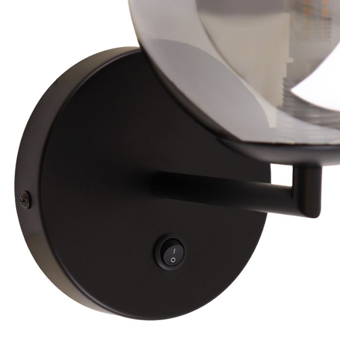 Design wandlamp grijs, Remo, met schakelaar
