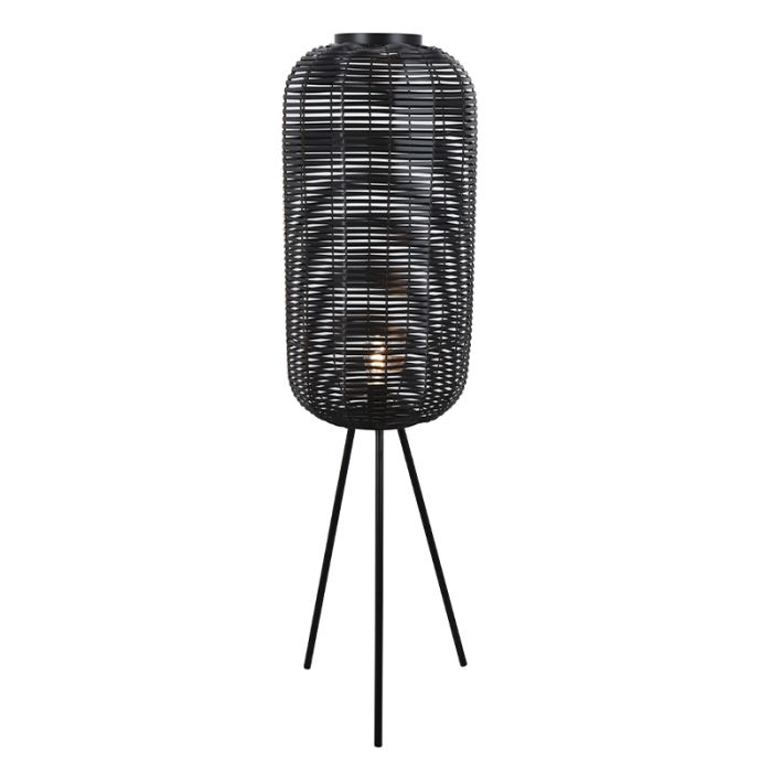 Industriële vloerlamp zwart, Pinar, met schakelaar