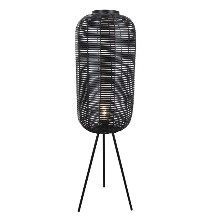 Industriële vloerlamp zwart, Pinar, met schakelaar