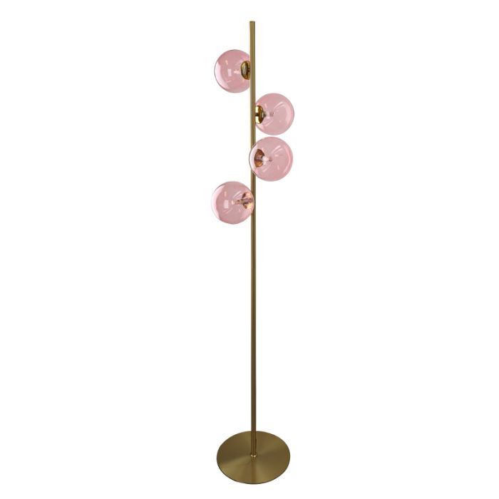 Design vloerlamp roze, Remo, met schakelaar