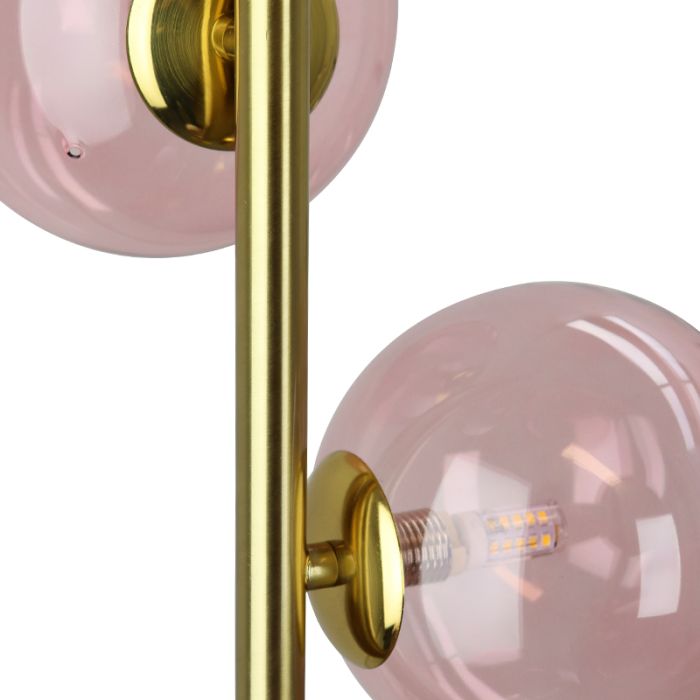 Design vloerlamp roze, Remo, met schakelaar