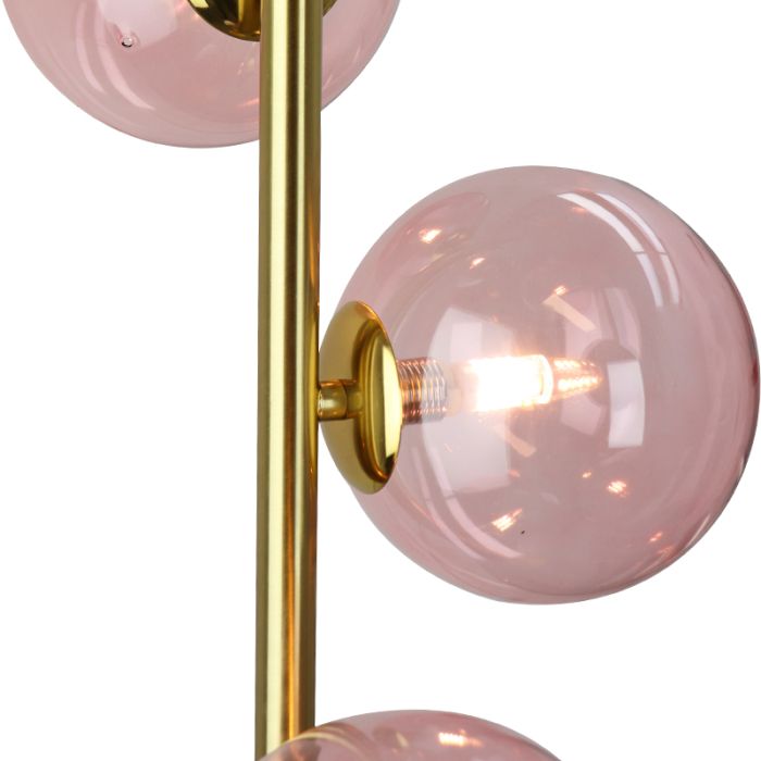 Design vloerlamp roze, Remo, met schakelaar