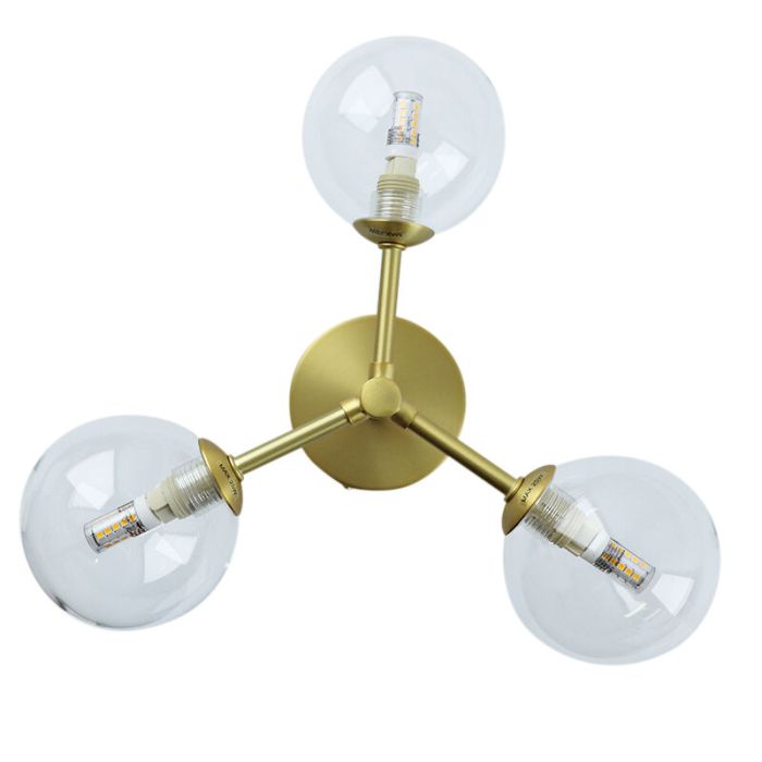Moderne badkamer plafondlamp goud, Amer, IP44