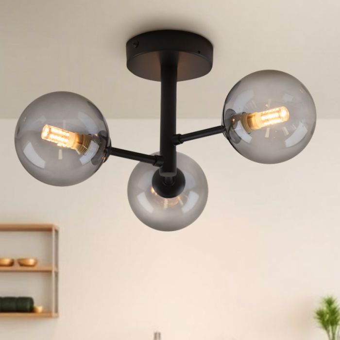 Moderne badkamer plafondlamp zwart, Amer, IP44