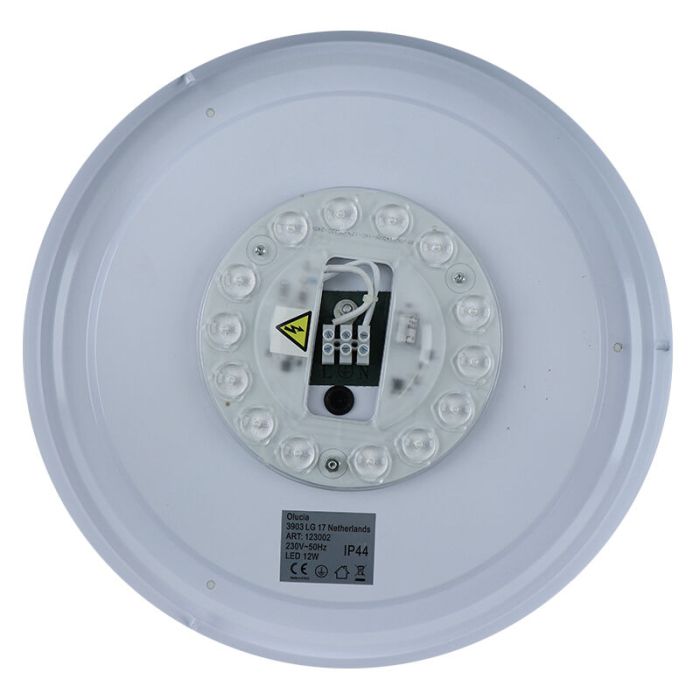 Moderne badkamer plafondlamp zwart, Jaro, 12W, 3000K LED, IP44