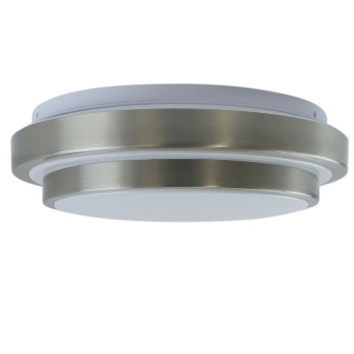 Moderne badkamer plafondlamp nikkel, Jaro, 12W, 3000K LED, IP44