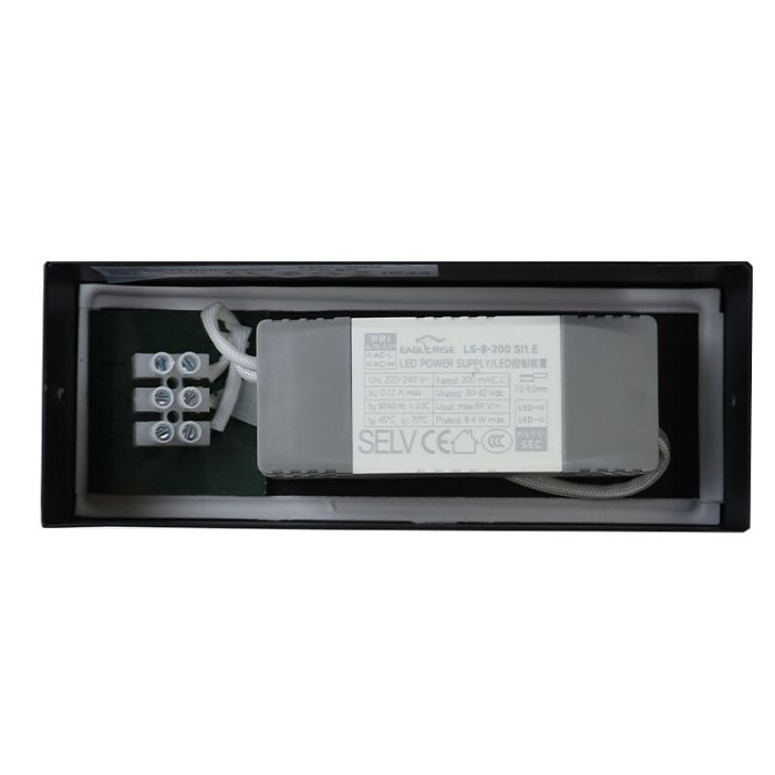 Moderne spiegelverlichting zwart, Steffy, 8W, 3000K LED, IP44