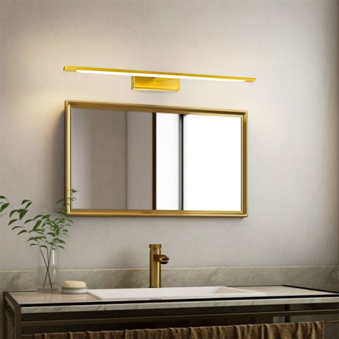 Moderne spiegelverlichting goud, Steffy, 8W, 3000K LED, IP44