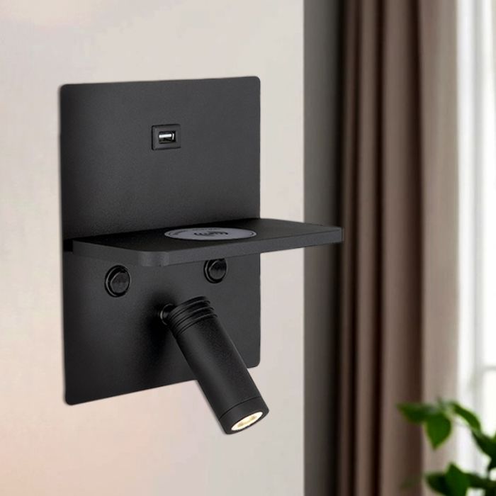 Moderne wandlamp zwart, Isabella, 3W, 3000K LED, met schakelaar