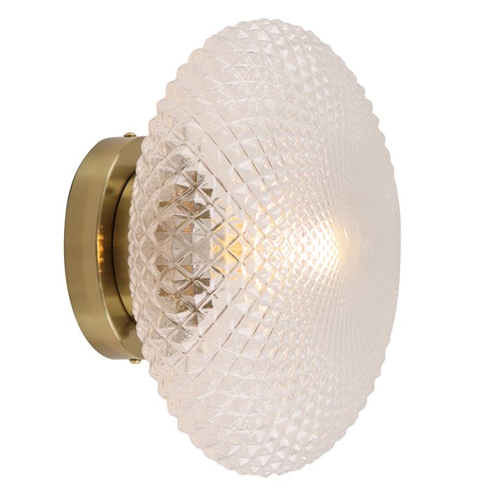 Retro wandlamp messing, Valesca