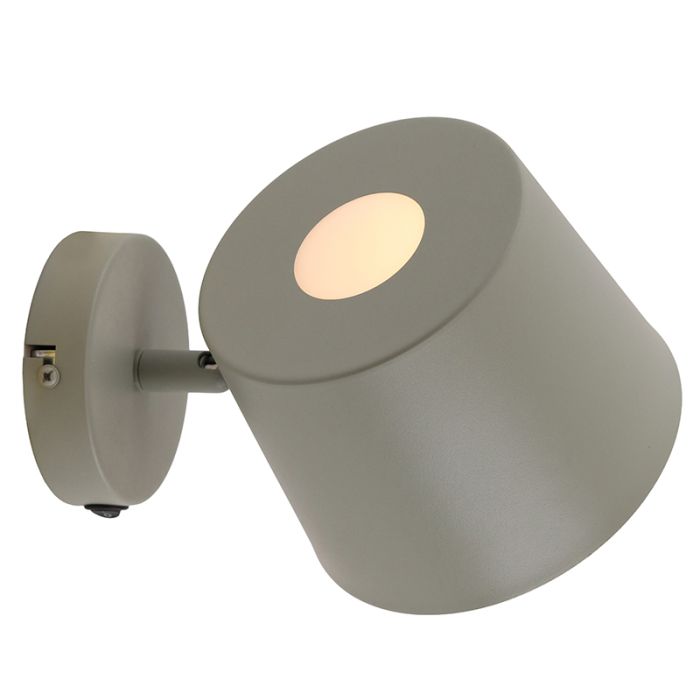 Moderne wandspot groen, Rinke, met schakelaar