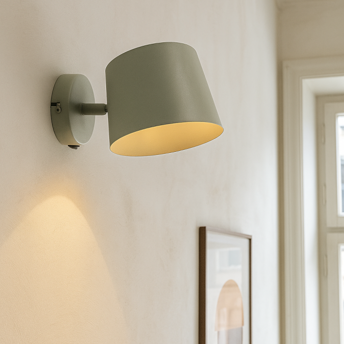 Moderne wandspot groen, Rinke, met schakelaar