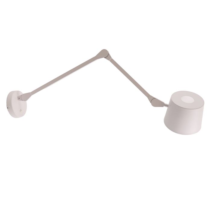 Moderne wandlamp wit, Rinke, met schakelaar