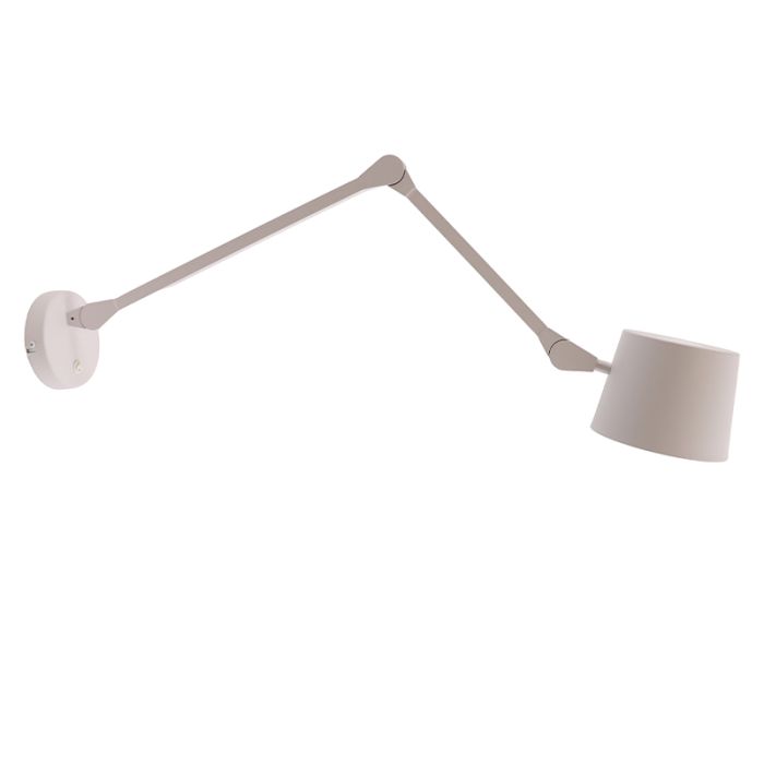 Moderne wandlamp wit, Rinke, met schakelaar