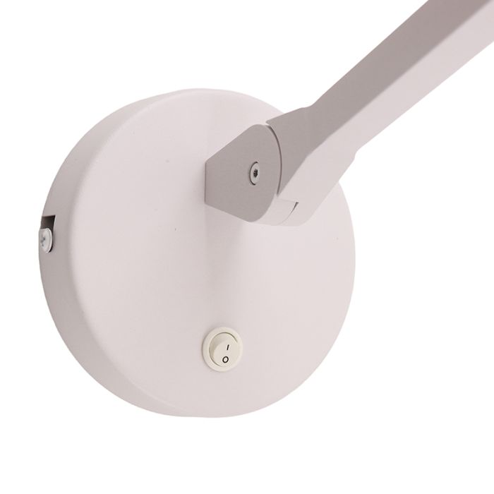 Moderne wandlamp wit, Rinke, met schakelaar