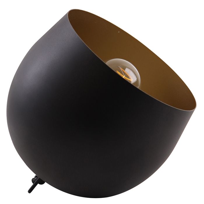 Moderne tafellamp zwart, Whitney, met schakelaar