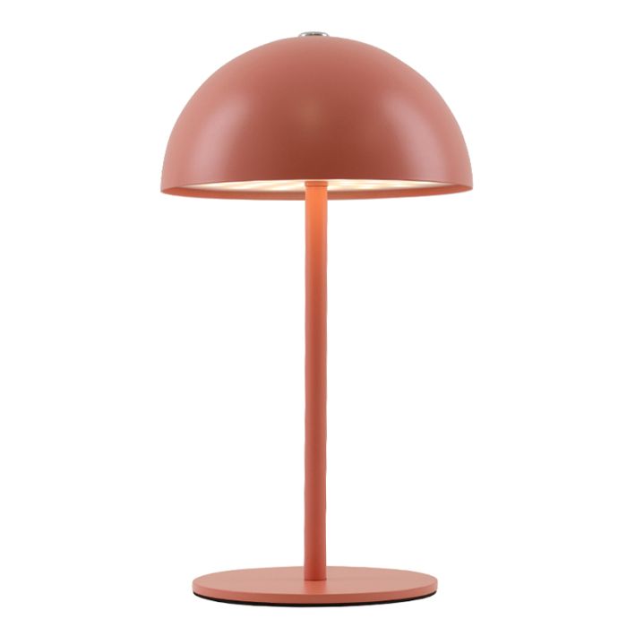 Retro tafellamp terracotta, Douwe, 4W, dim to warm LED, met touchdimmer