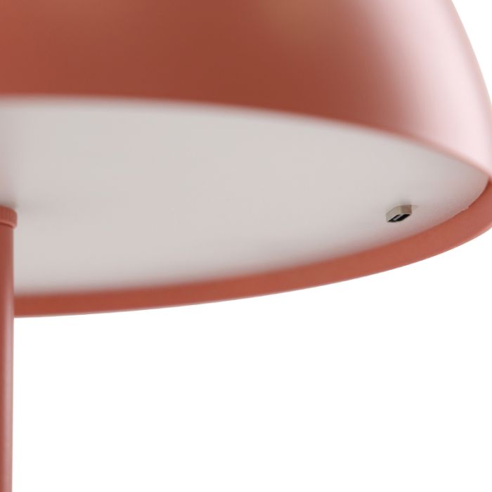 Retro tafellamp terracotta, Douwe, 4W, dim to warm LED, met touchdimmer