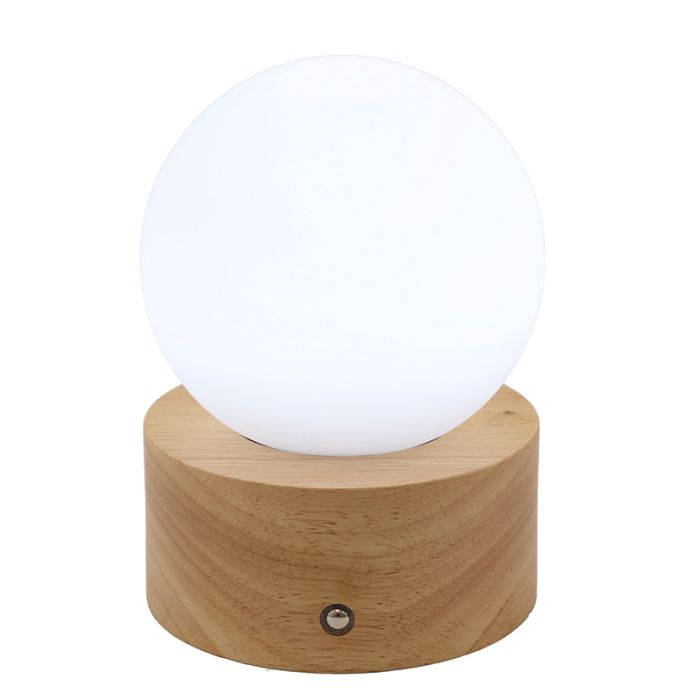 Houten tafellamp, Tiddo, 2W, dim to warm LED, met schakelaar
