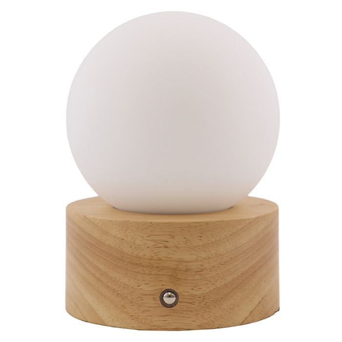 Houten tafellamp, Tiddo, 2W, dim to warm LED, met schakelaar