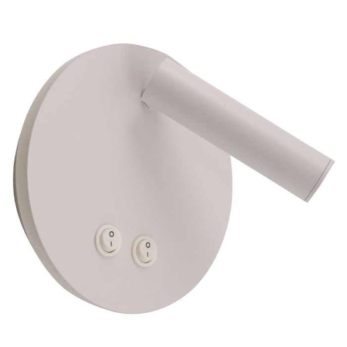 Moderne wandlamp wit, Robbie, 10W, 4000K LED, met schakelaar