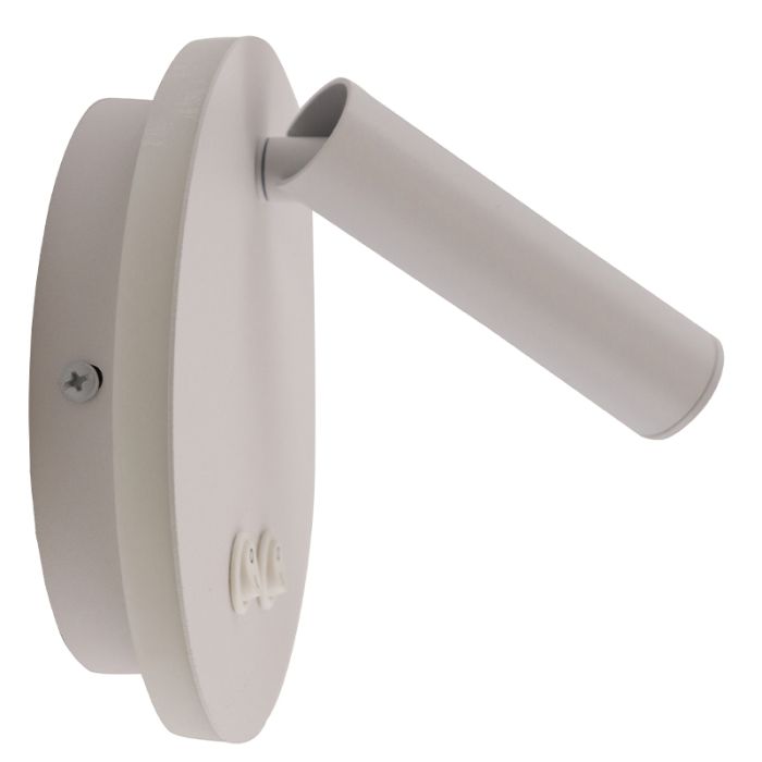 Moderne wandlamp wit, Robbie, 10W, 4000K LED, met schakelaar