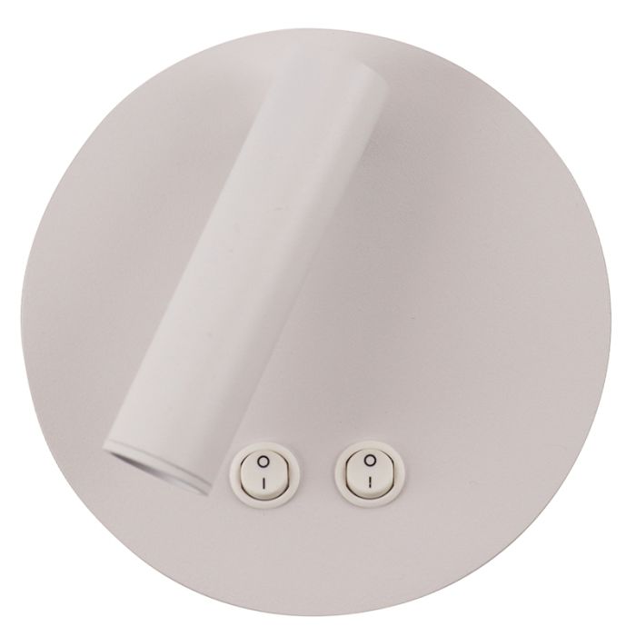Moderne wandlamp wit, Robbie, 10W, 4000K LED, met schakelaar