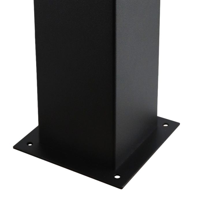 Zwarte staande buitenlamp Sanel, Smoke glas, 90cm