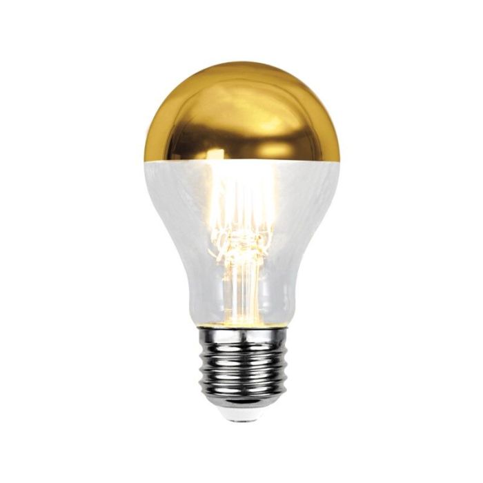 Dimbare E27 kopspiegel LED lamp Malik, goud, A60, 4,8W, 2700K, IP44
